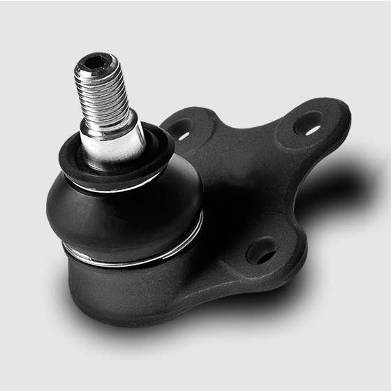 The ball joint supports and connects the control arm and rotates in multi-angled directions when the vehicle turns. 